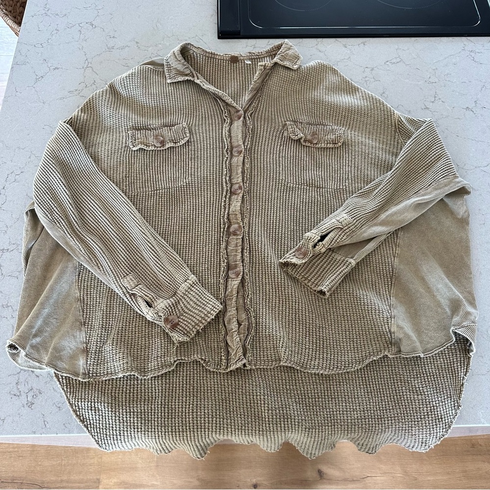 Free People One Scout Waffle Jacket Top